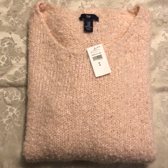 VINTAGE GAP NWT SOFT BLUSH PINK SIZE M BOUCLE LONG SLEEVE PULLOVER SWEATER -#055 - Picture 9 of 9